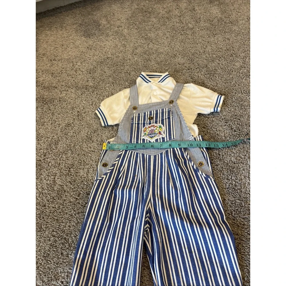 Vintage Overalls 3T Bibs Pinstripe Railroad Kids Toddler Stripe 